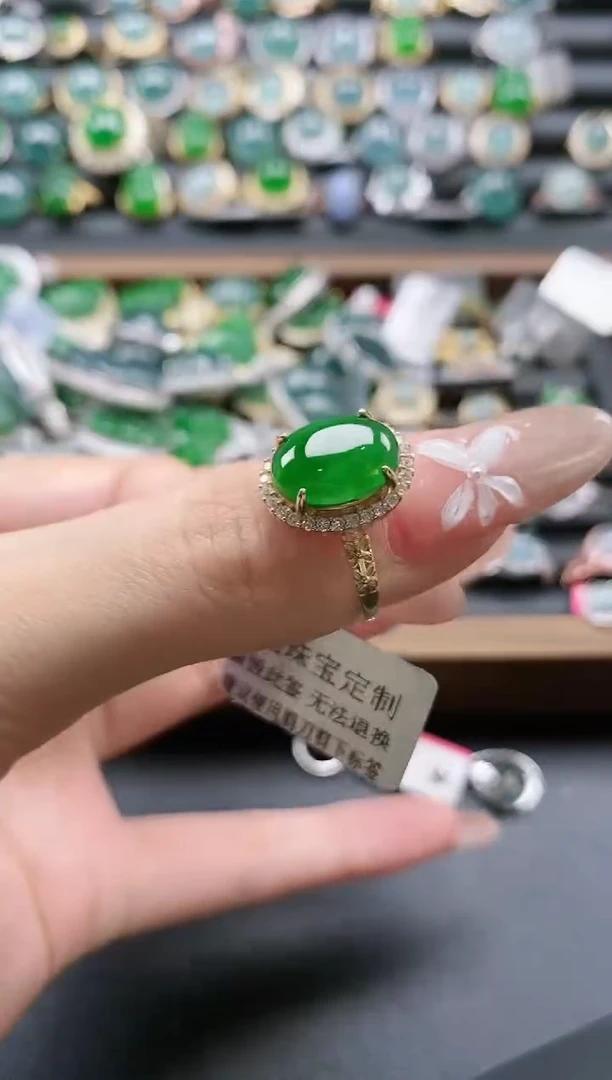 【闪购商品】翡翠戒指银S925镶嵌51511