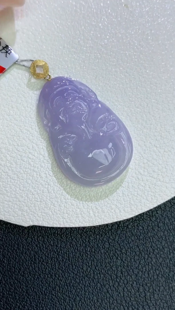 颈饰18K金镶嵌翡翠赠礼盒证书 麦麦