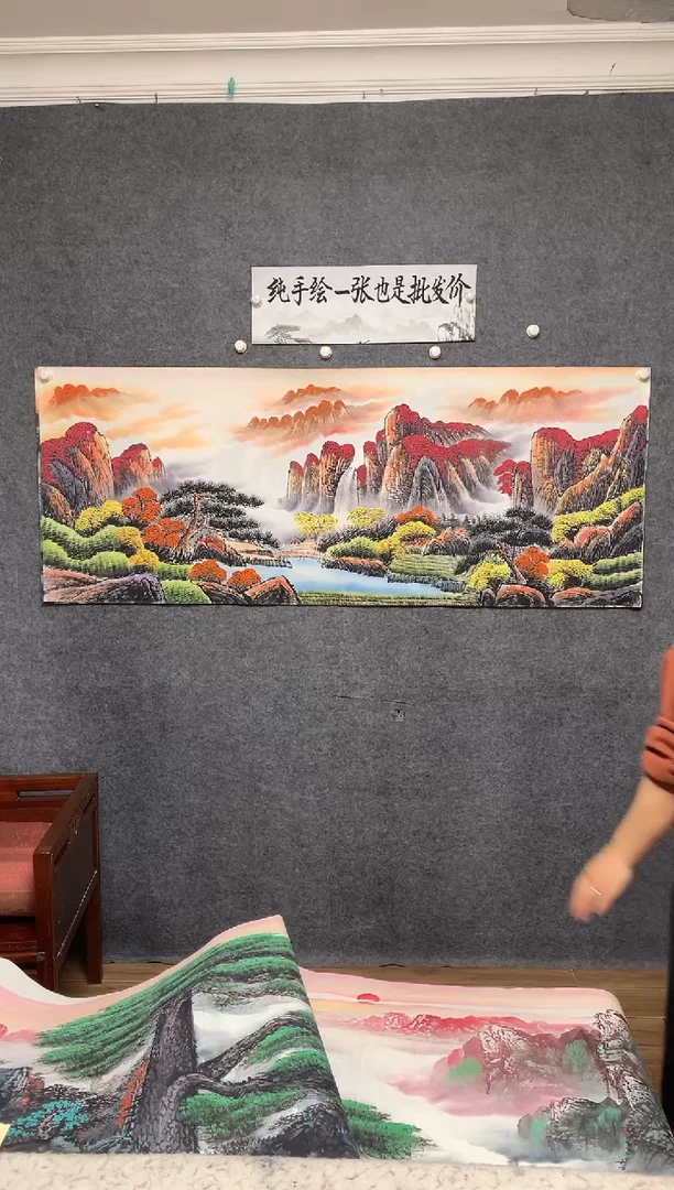 国画鸿运当头周国耀纯手绘画作尺寸180*70