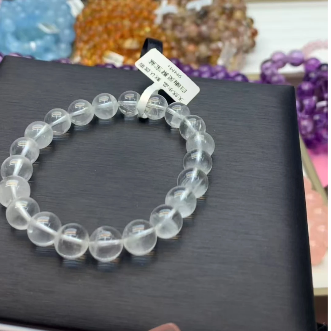9+白幽灵聚宝盆 天然水晶素链DIY手工珠串女款渐变多样性发其一