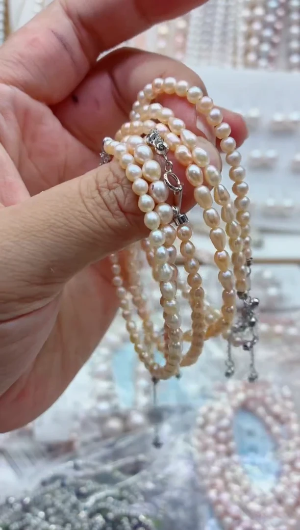 淡水珍珠手链银S925镶嵌多样性发其一，非无暇