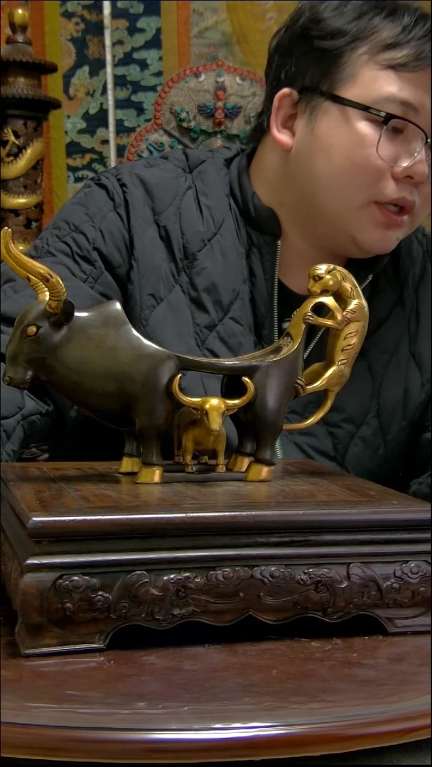 造像铜像铜造像收藏母牛护犊