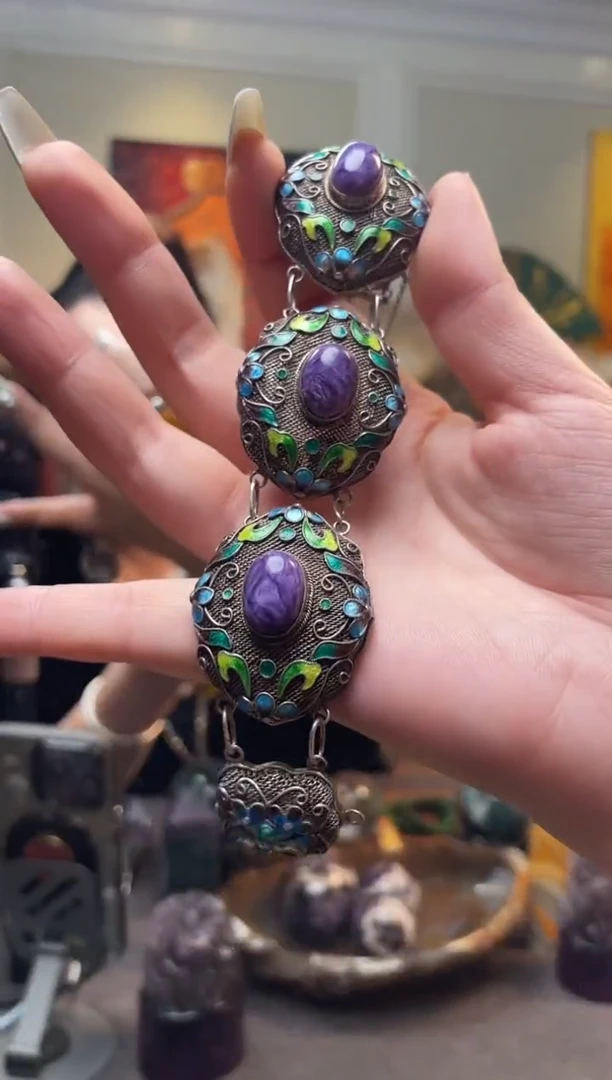 非金属无紫云烧蓝手串