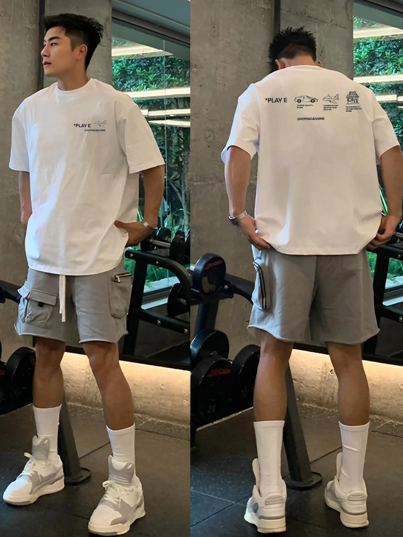 【重磅纯棉】cleanfit短袖T恤美式简约运动休闲百搭夏季宽松透气ins