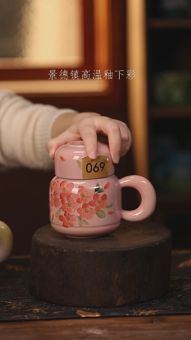 陶瓷景德镇高温釉下手绘陶瓷@L069@