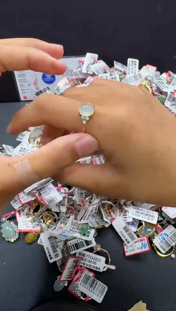 翡翠戒指银S925镶嵌戒指310