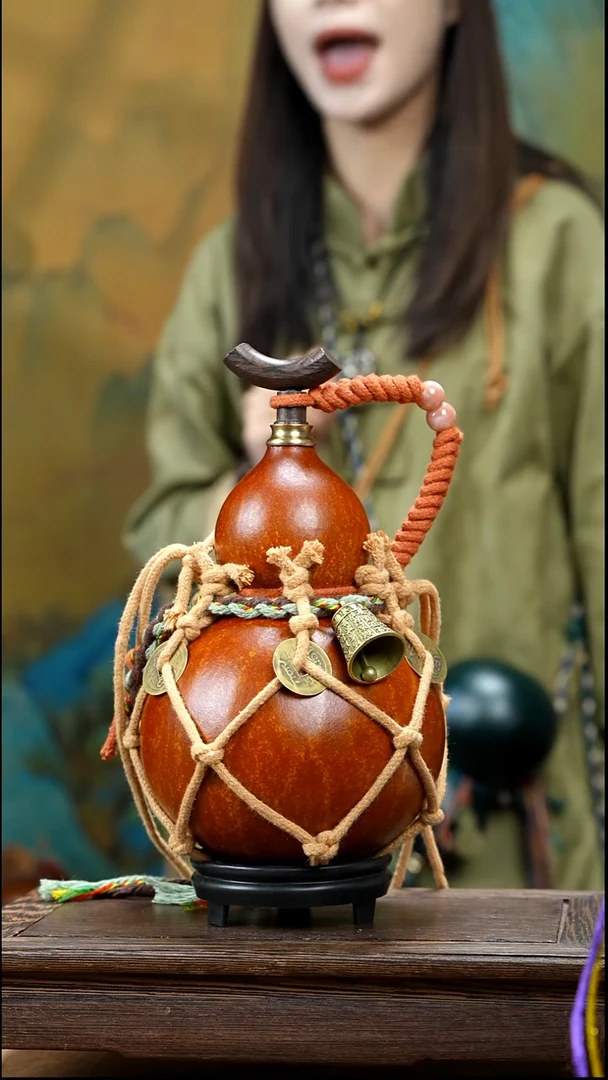 Yl040复古网兜款天然酒葫芦（一物一拍）