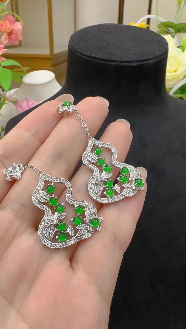 银S925镶嵌翡翠耳饰多样性团购发一件