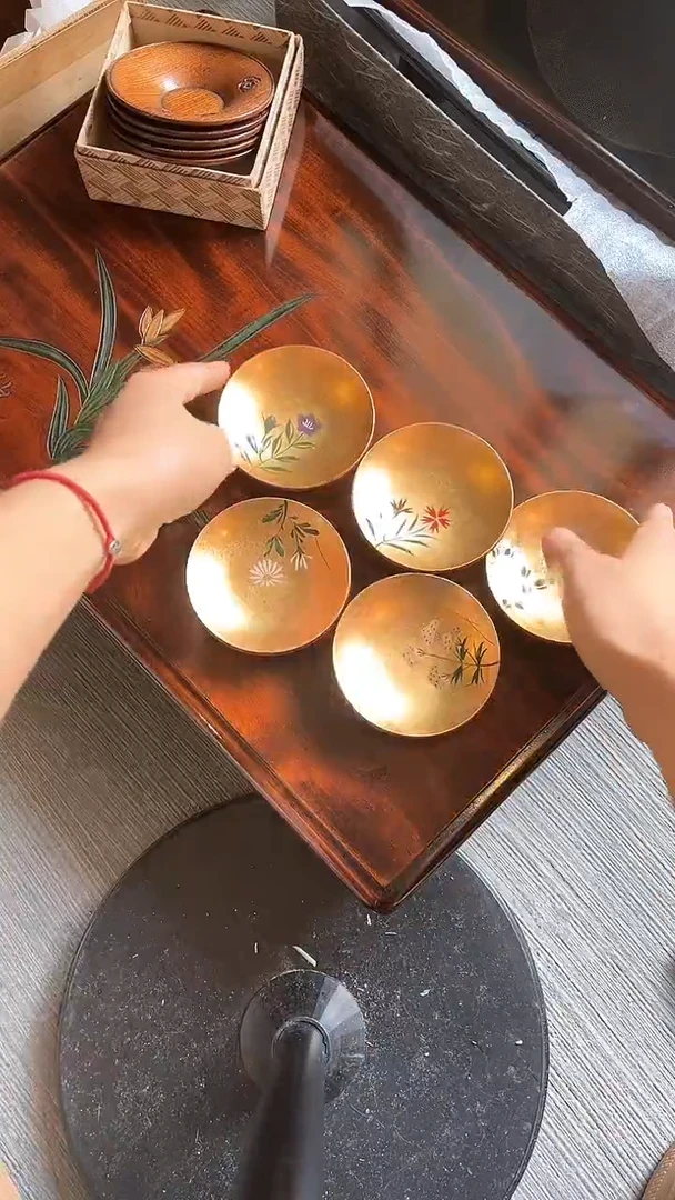 平****盖金箔杯托8公分五片