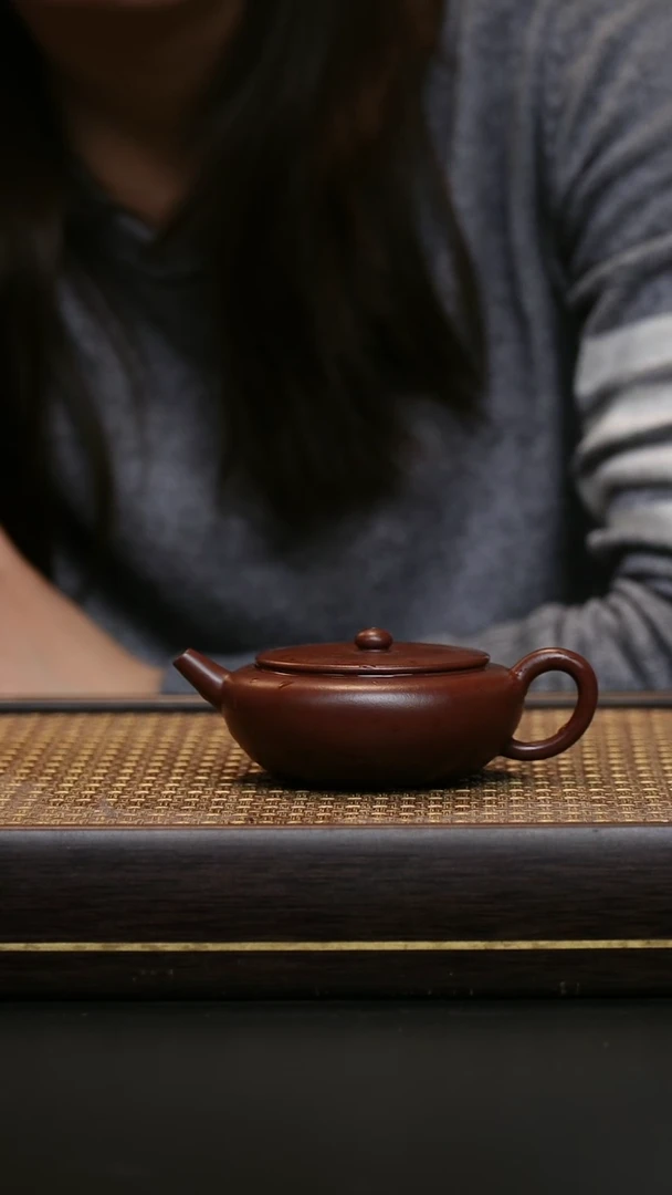 茶壶紫砂老脂泥 扁晨