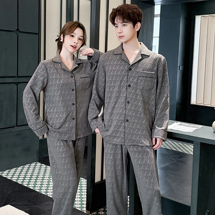 亲亲品奢【D家世界】厚款爆款德绒保暖男女睡衣冬春秋高级情侣长袖