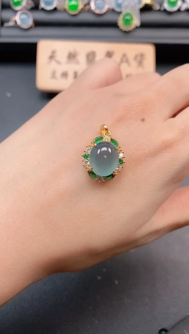 银S925镶嵌戒指翡翠1111111