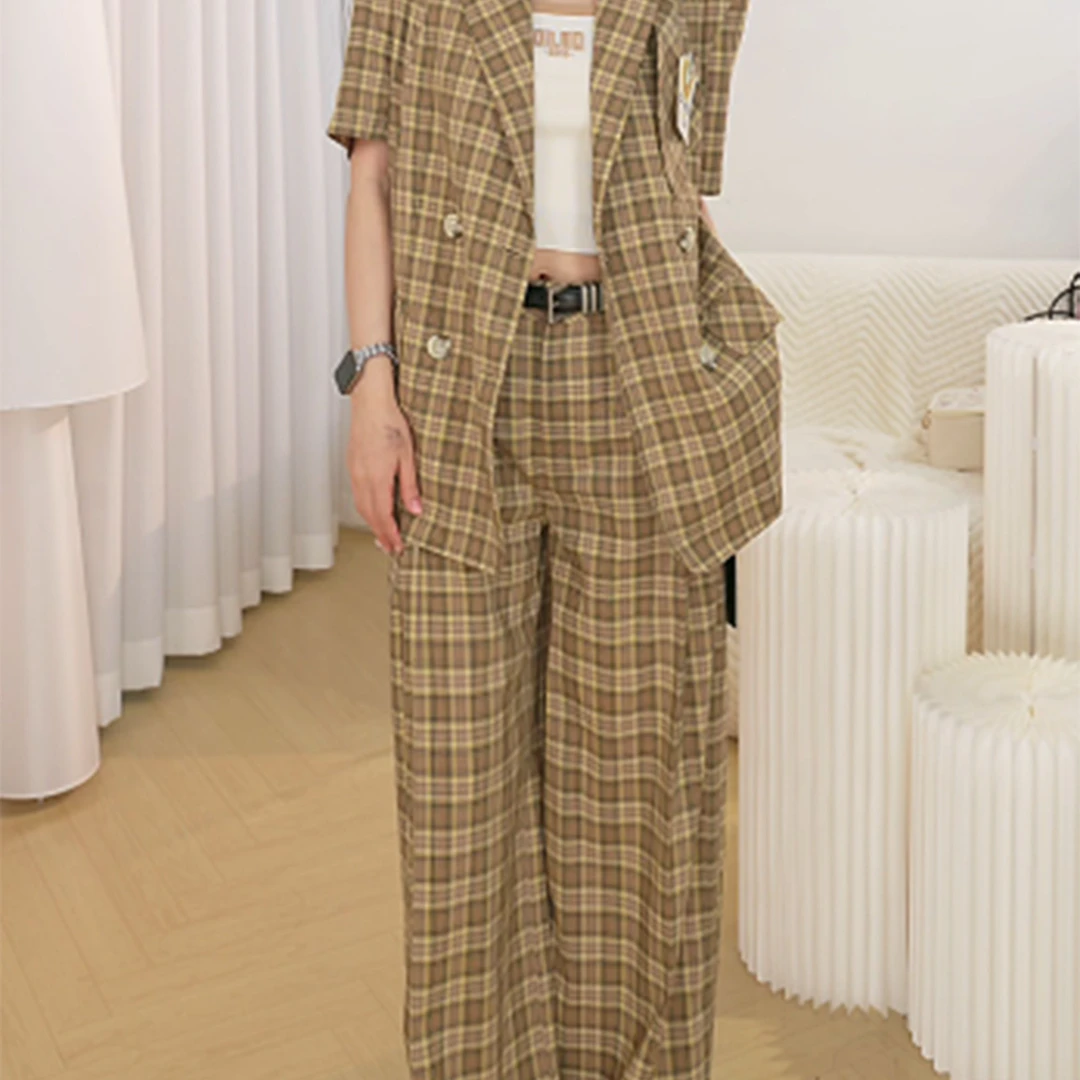 DI.AD 宽松高腰廓形休闲女2025夏季新款百搭阔腿长裤DB412050K0