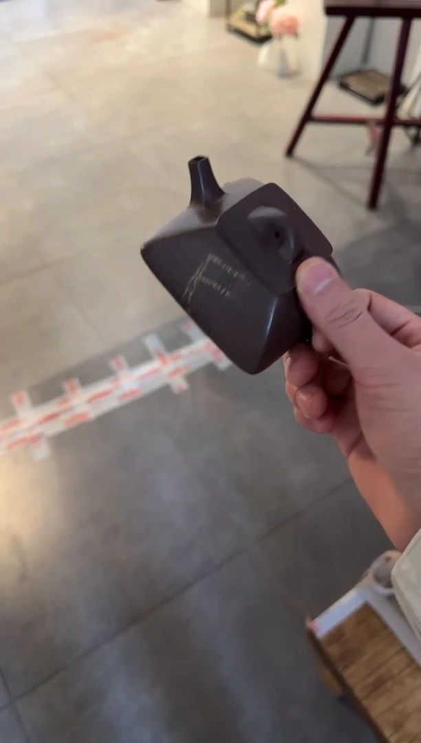 茶壶紫砂f***t四方石瓢 刻绘