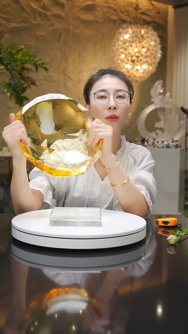 琉璃手工艺品福利琥珀切面果盘