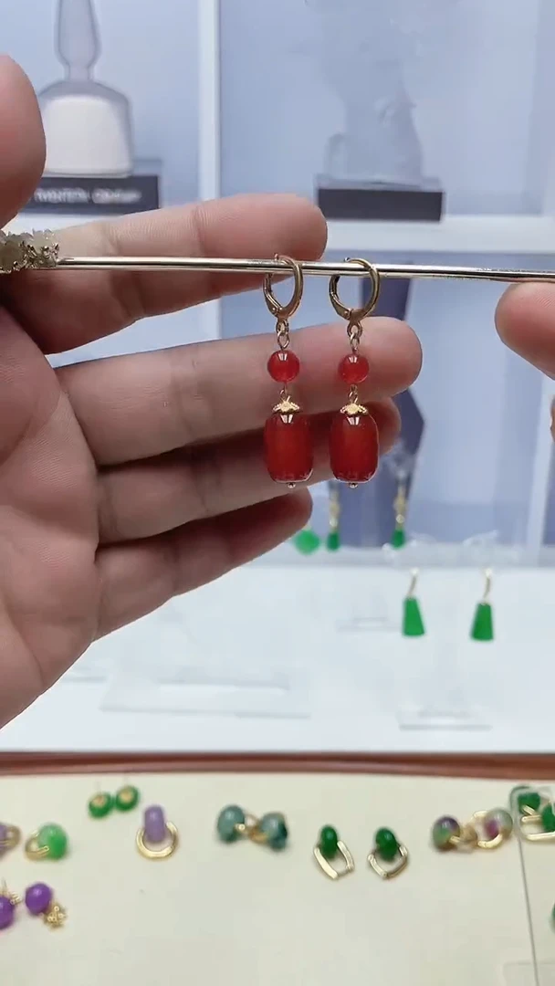 未镶嵌南红玛瑙耳饰81号