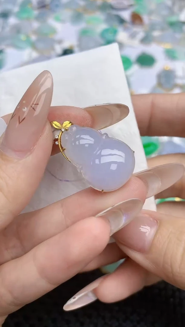 翡翠18K金镶嵌颈饰259   天然翡翠A货