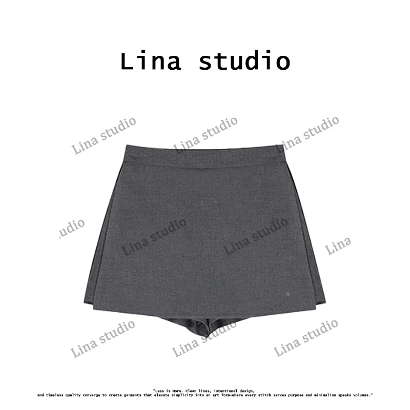Lina studio "气质裙裤‘’显瘦气质小蜜蜂高腰侧拉链西装裙裤