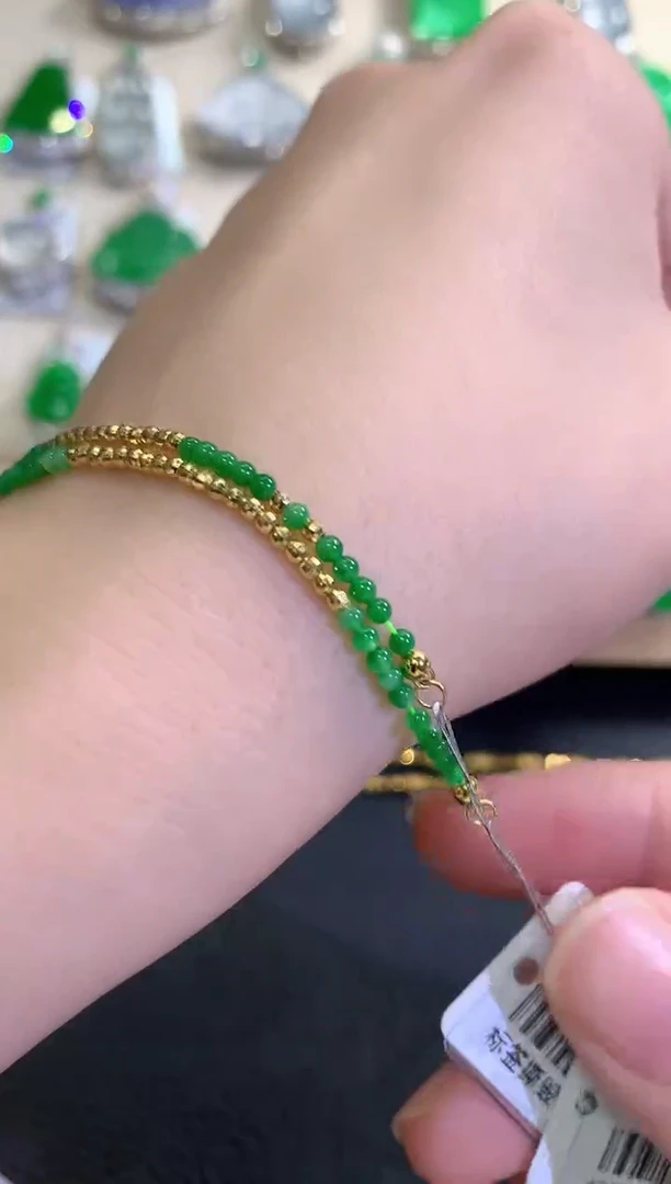 18K金镶嵌手链翡翠秋日珠宝多样性发货一件Q19
