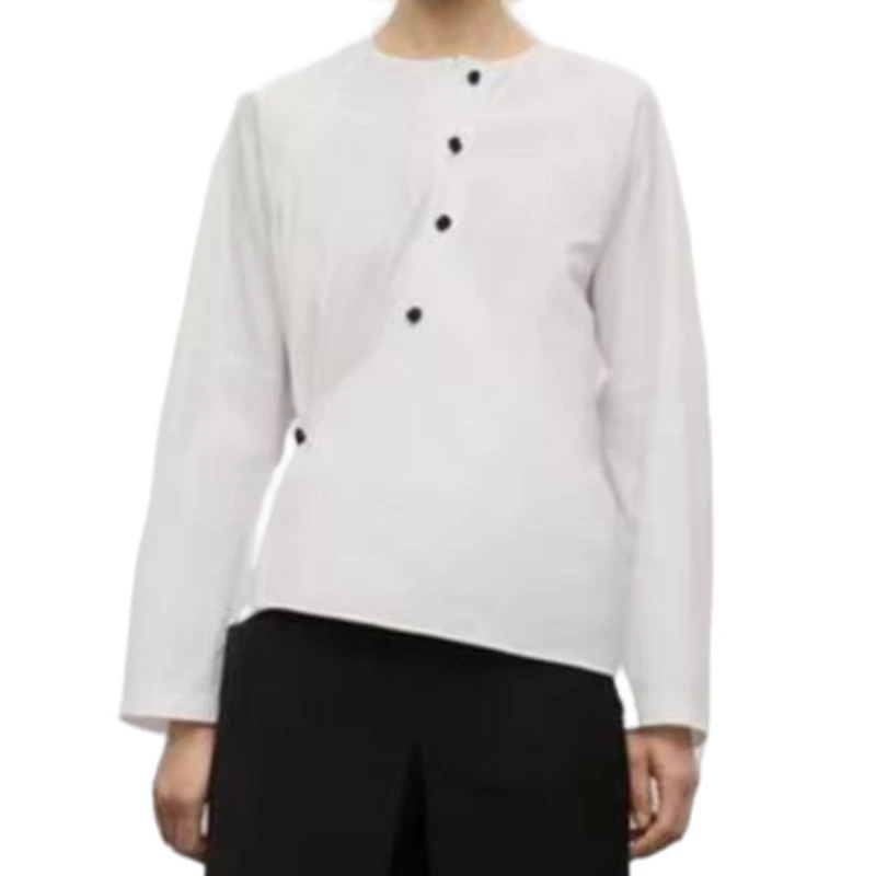 2025新款盘扣绑带收腰衬衫-927