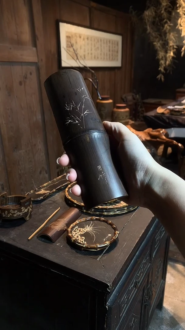 精雕刻竹茶则.....