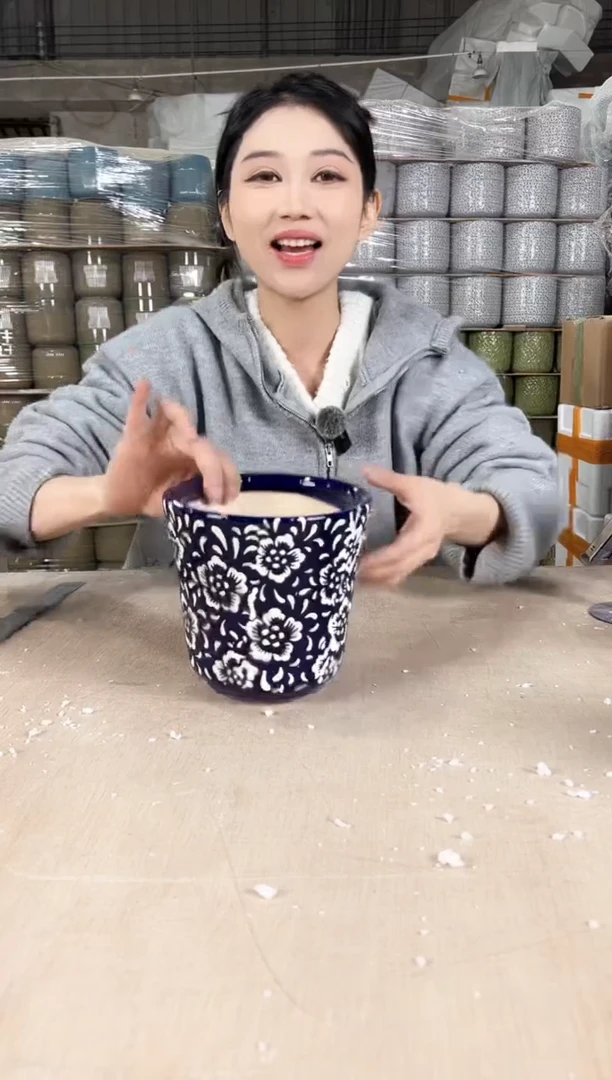 【闪购商品】陶瓷收腰蓝白花小号15x15