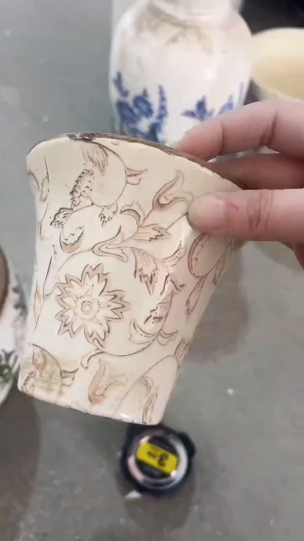 【闪购商品】陶瓷花盆高11cm内口10.5cm