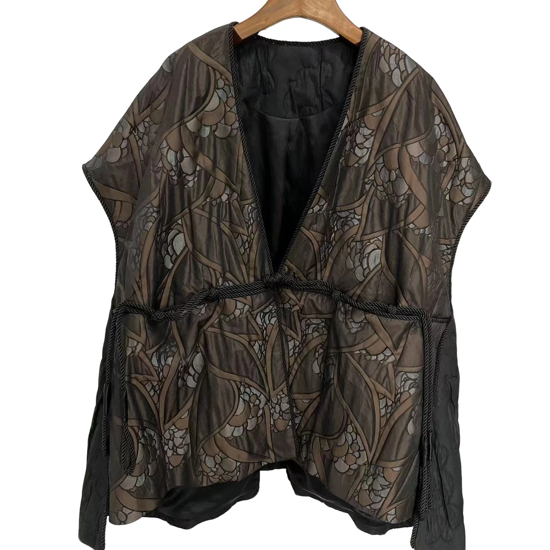 朱总服饰5667潮流提花马夹上衣