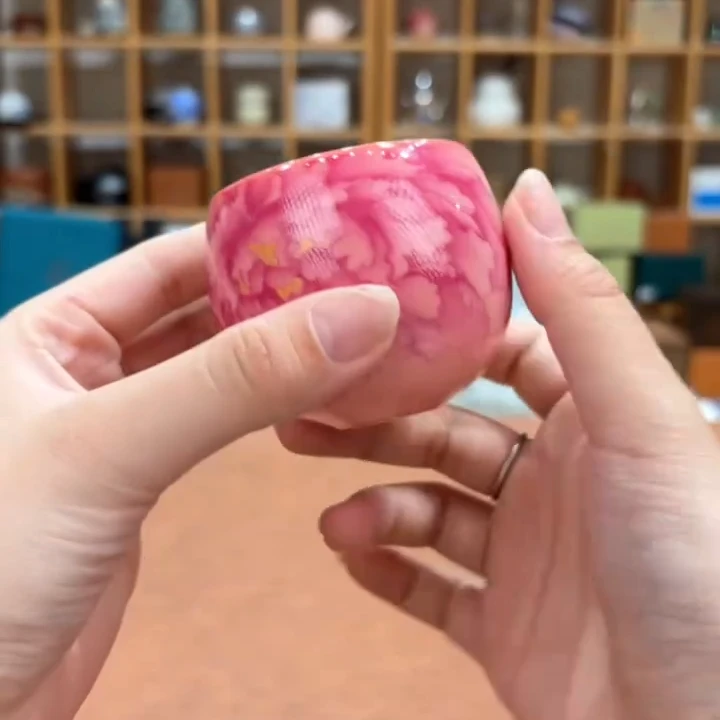 G2252-粉汝猪油冻牡丹花客杯CY