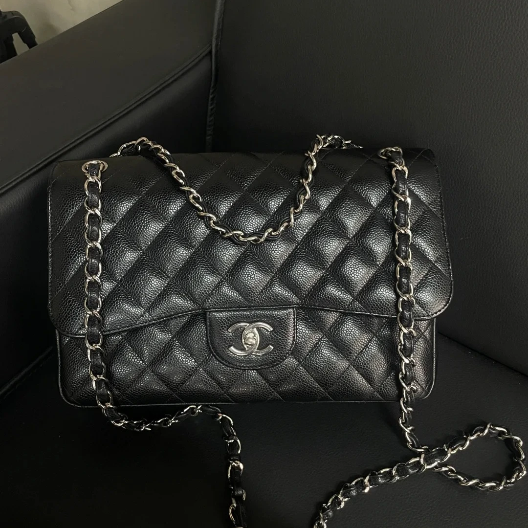 99新 Chanel/香奈儿 【双双活动】CF 口盖包 JUMBO 30cm 26开