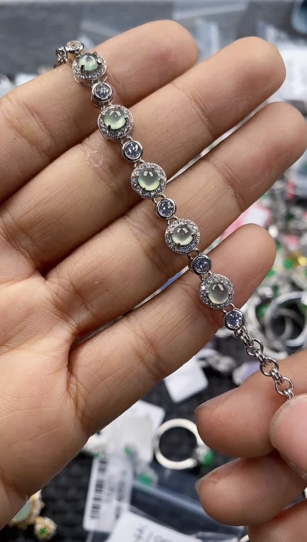 银S925镶嵌戒指翡翠999      4