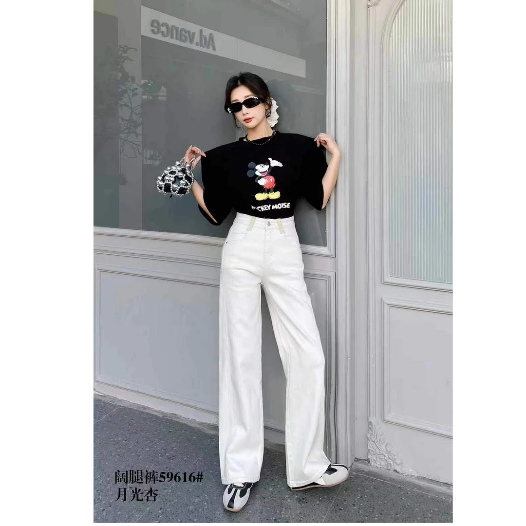 拖地裤2025早秋新款59616高腰显瘦时尚韩版宽松百搭设计感筒裤