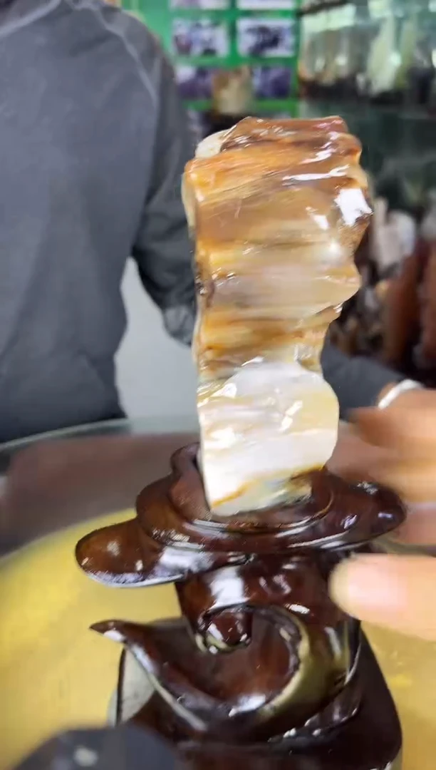 缅甸天然树化玉摆件