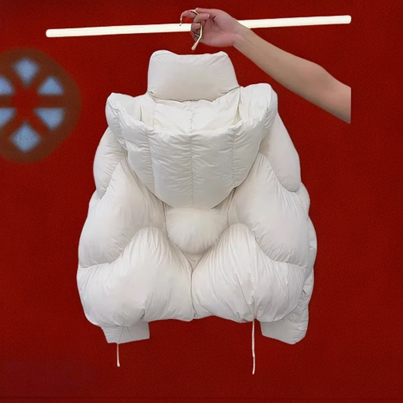 高级感超好看白色棉服女2025年春季新款年轻气质时尚洋气棉服外套