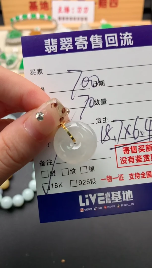 翡翠18K金镶嵌颈饰10132025