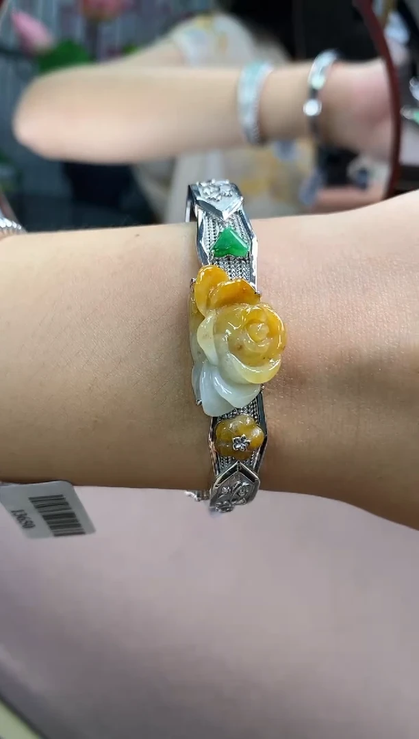 翡翠银S925镶嵌颈饰净货13566