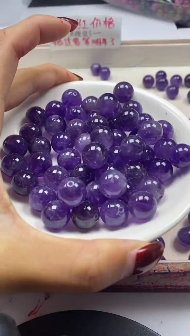 【闪购商品】水晶颈饰未镶嵌w848紫水晶12mm*10颗