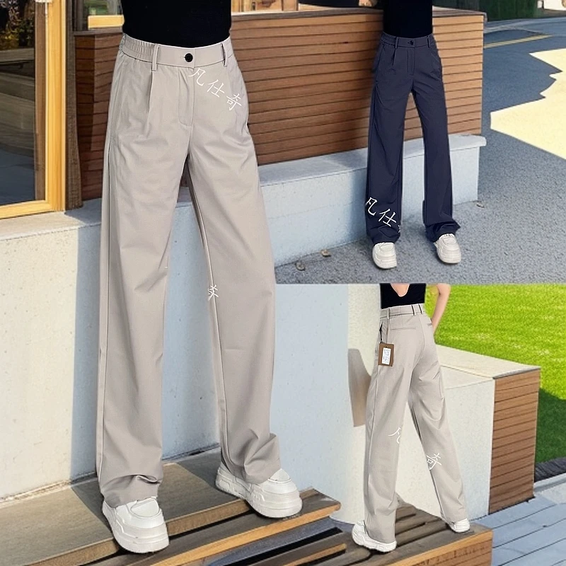 春秋季高端男士高品质宽松商务休闲裤百搭时尚垂顺中高腰微阔西裤