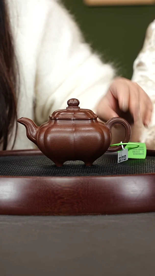 茶壶紫砂29CH筋纹传炉 紫檀泥280cc