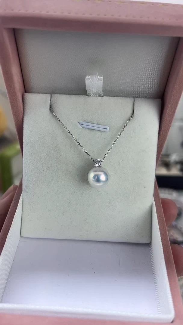 颈饰银S925镶嵌淡水珍珠08天然珍珠天女光戴妃吊坠毕业级99