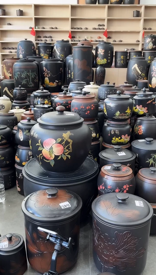 罐瑕疵茶缸高33cm彩填 712