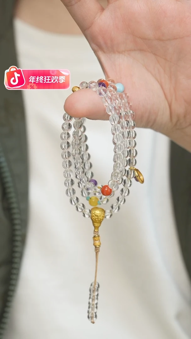 颈饰未镶嵌水晶天然水晶6mm＋108粒项链 多样性发