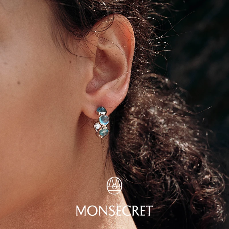 铜合金耳饰 Dancing in the rain 环绕水晶耳圈