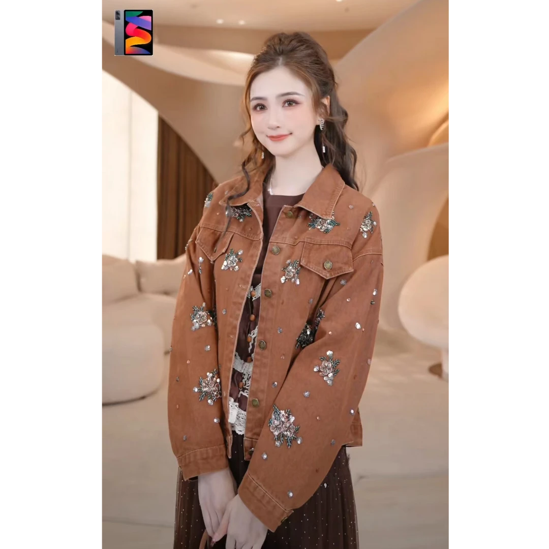 COCO BECCI【米兰秀场】棕影繁花酷飒简约氛围感 外套CFXYC200024