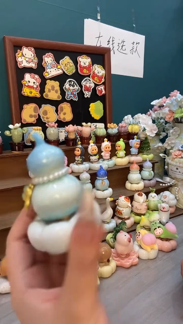 摆件陶天蓝葫芦景德镇陶瓷摆件1个装