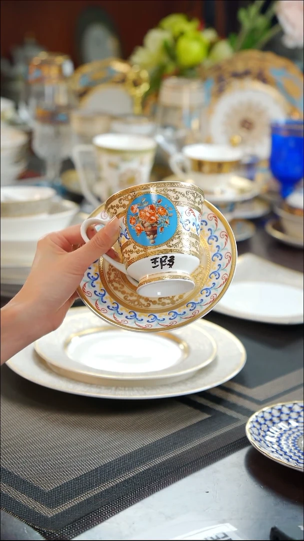 瓷片咖啡杯碟   1套