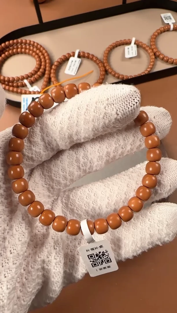 手串橄榄核7.1mm核尖单圈，老挝料，老型珠，高油高密