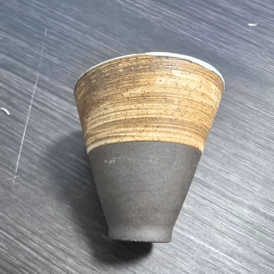 当代 瓷器柴烧手绘一口杯