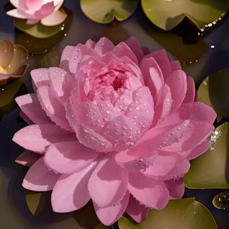 【粉蓬蓬】睡莲花苗水培植物当年开花鱼缸水塘种植水生花卉