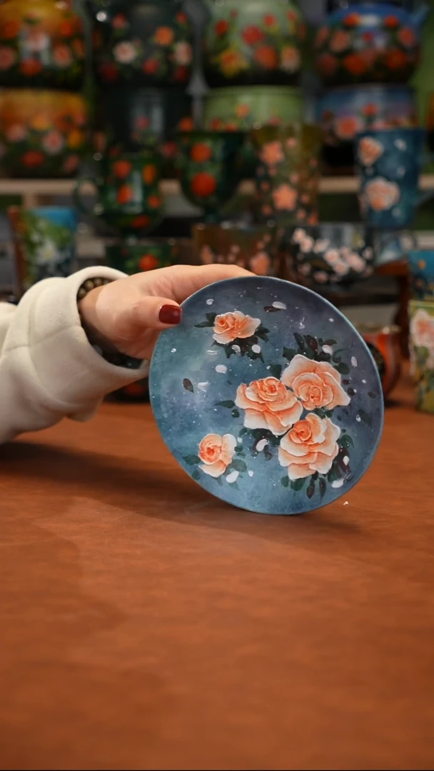 紫砂油画手绘釉下彩